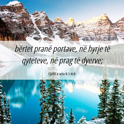 Picture 06 - Fjalët e urta 8:3 ALB - bërtet pranë portave, në hyrje të qyteteve, - Bible Verse Picture