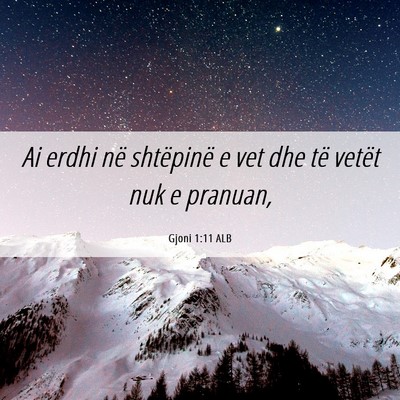 Picture 06 - Gjoni 1:11 ALB - Ai erdhi në shtëpinë e vet dhe të vetët nuk - Bible Verse Picture