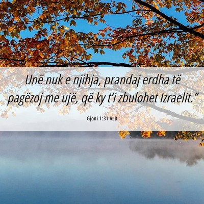 Picture 06 - Gjoni 1:31 ALB - Unë nuk e njihja, prandaj erdha të pagëzoj me - Bible Verse Picture