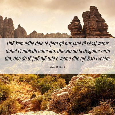 Picture 06 - Gjoni 10:16 ALB - Unë kam edhe dele të tjera që nuk janë të - Bible Verse Picture