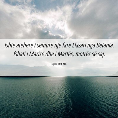 Picture 06 - Gjoni 11:1 ALB - Ishte atëherë i sëmurë një farë Llazari nga - Bible Verse Picture