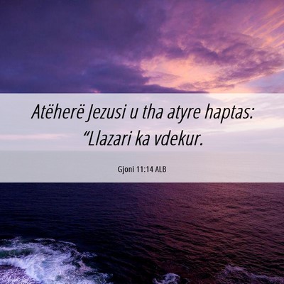 Picture 06 - Gjoni 11:14 ALB - Atëherë Jezusi u tha atyre haptas: “Llazari - Bible Verse Picture