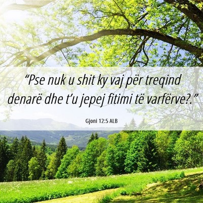 Picture 06 - Gjoni 12:5 ALB - “Pse nuk u shit ky vaj për treqind denarë dhe - Bible Verse Picture