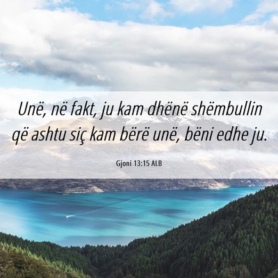 Picture 06 - Gjoni 13:15 ALB - Unë, në fakt, ju kam dhënë shëmbullin që - Bible Verse Picture