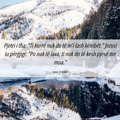 Picture 06 - Gjoni 13:8 ALB - Pjetri i tha: “Ti kurrë nuk do të m’i lash - Bible Verse Picture