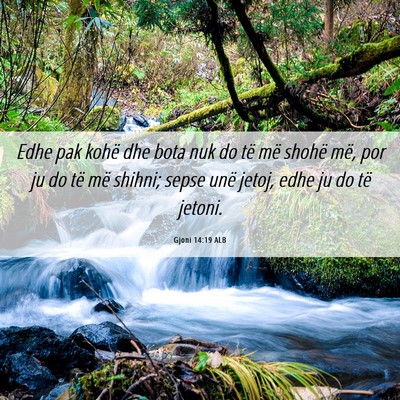 Picture 06 - Gjoni 14:19 ALB - Edhe pak kohë dhe bota nuk do të më shohë - Bible Verse Picture