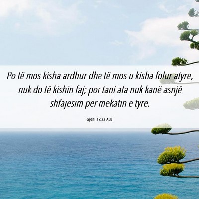 Picture 06 - Gjoni 15:22 ALB - Po të mos kisha ardhur dhe të mos u kisha folur - Bible Verse Picture