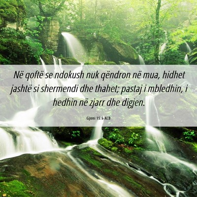 Picture 06 - Gjoni 15:6 ALB - Në qoftë se ndokush nuk qëndron në mua, - Bible Verse Picture