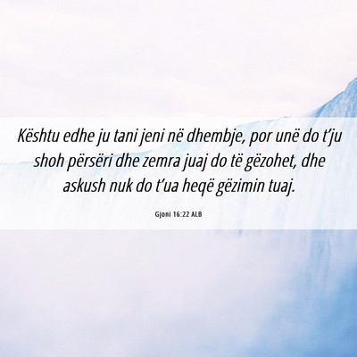 Picture 06 - Gjoni 16:22 ALB - Kështu edhe ju tani jeni në dhembje, por unë - Bible Verse Picture