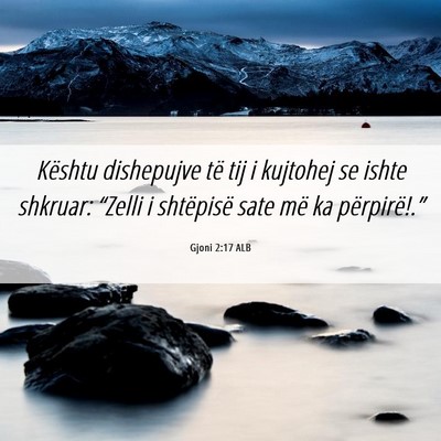 Picture 06 - Gjoni 2:17 ALB - Kështu dishepujve të tij i kujtohej se ishte - Bible Verse Picture
