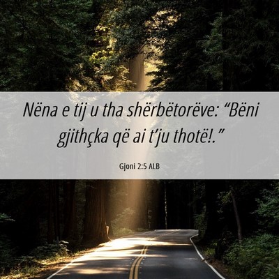 Picture 06 - Gjoni 2:5 ALB - Nëna e tij u tha shërbëtorëve: “Bëni - Bible Verse Picture