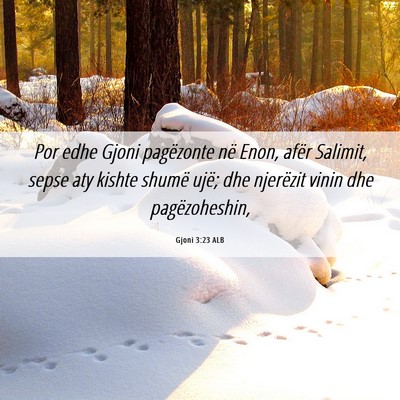 Picture 06 - Gjoni 3:23 ALB - Por edhe Gjoni pagëzonte në Enon, afër - Bible Verse Picture