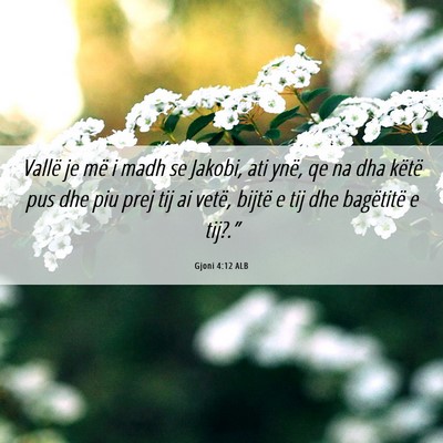Picture 06 - Gjoni 4:12 ALB - Vallë je më i madh se Jakobi, ati ynë, qe na - Bible Verse Picture