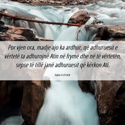 Picture 06 - Gjoni 4:23 ALB - Por vjen ora, madje ajo ka ardhur, që adhuruesit - Bible Verse Picture