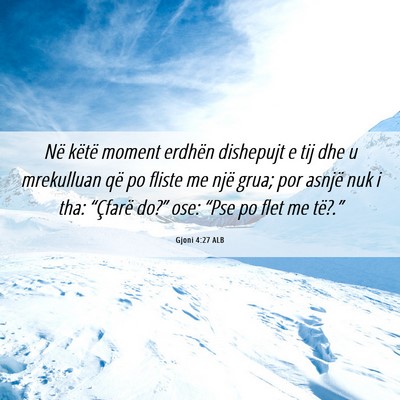 Picture 06 - Gjoni 4:27 ALB - Në këtë moment erdhën dishepujt e tij dhe u - Bible Verse Picture