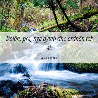 Picture 06 - Gjoni 4:30 ALB - Dolën, pra, nga qyteti dhe erdhën tek - Bible Verse Picture