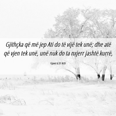 Picture 06 - Gjoni 6:37 ALB - Gjithçka që më jep Ati do të vijë tek unë; - Bible Verse Picture