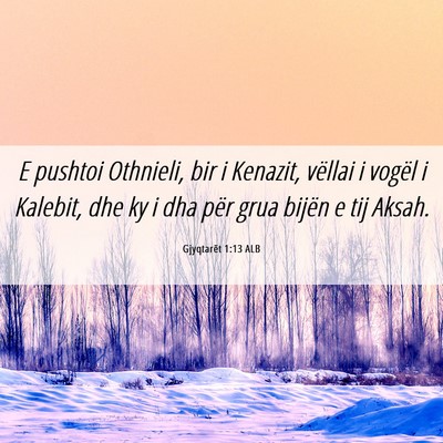 Picture 06 - Gjyqtarët 1:13 ALB - E pushtoi Othnieli, bir i Kenazit, vëllai i - Bible Verse Picture