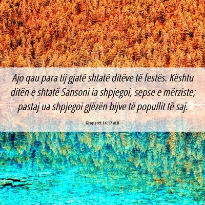 Picture 06 - Gjyqtarët 14:17 ALB - Ajo qau para tij gjatë shtatë ditëve të - Bible Verse Picture