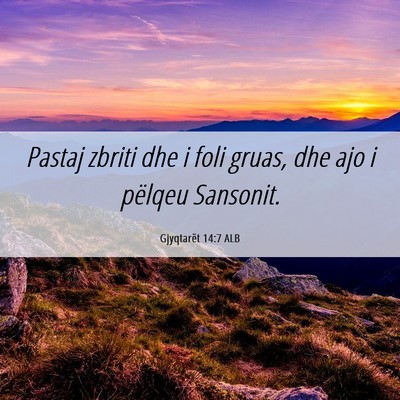 Picture 06 - Gjyqtarët 14:7 ALB - Pastaj zbriti dhe i foli gruas, dhe ajo i pëlqeu - Bible Verse Picture