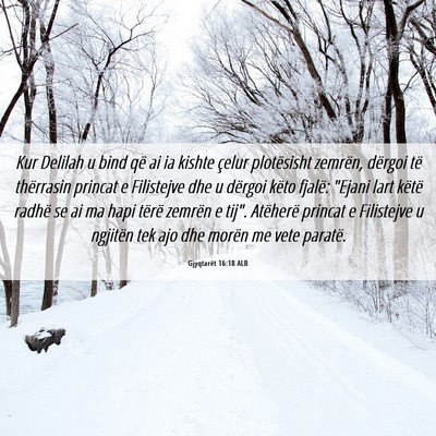 Picture 06 - Gjyqtarët 16:18 ALB - Kur Delilah u bind që ai ia kishte çelur - Bible Verse Picture