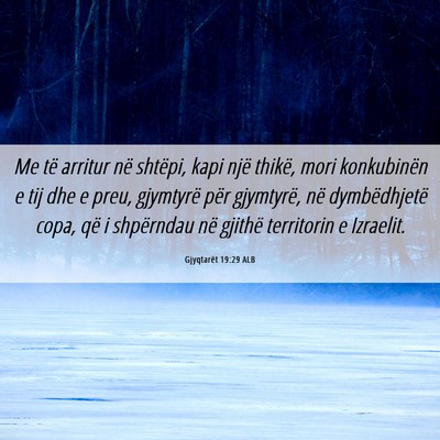 Picture 06 - Gjyqtarët 19:29 ALB - Me të arritur në shtëpi, kapi një thikë, - Bible Verse Picture
