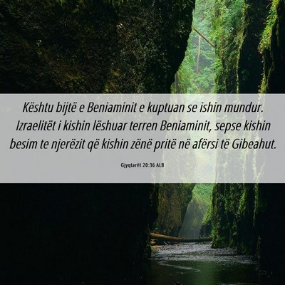 Picture 06 - Gjyqtarët 20:36 ALB - Kështu bijtë e Beniaminit e kuptuan se ishin - Bible Verse Picture