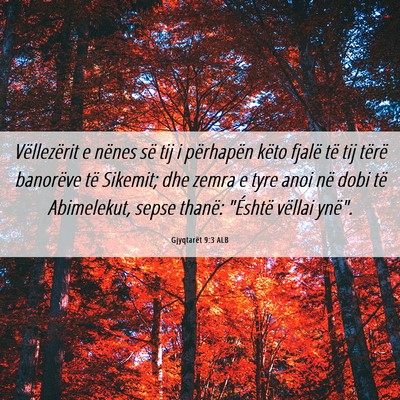 Picture 06 - Gjyqtarët 9:3 ALB - Vëllezërit e nënes së tij i përhapën këto - Bible Verse Picture