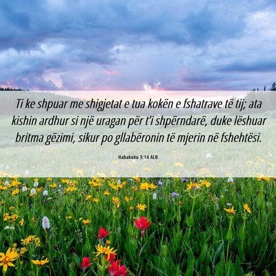 Picture 06 - Habakuku 3:14 ALB - Ti ke shpuar me shigjetat e tua kokën e - Bible Verse Picture