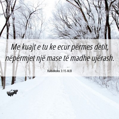 Picture 06 - Habakuku 3:15 ALB - Me kuajt e tu ke ecur përmes detit, nëpërmjet - Bible Verse Picture