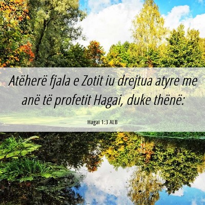 Picture 06 - Hagai 1:3 ALB - Atëherë fjala e Zotit iu drejtua atyre me anë - Bible Verse Picture