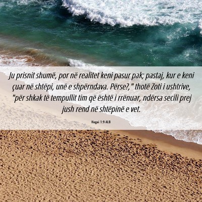 Picture 06 - Hagai 1:9 ALB - Ju prisnit shumë, por në realitet keni pasur - Bible Verse Picture
