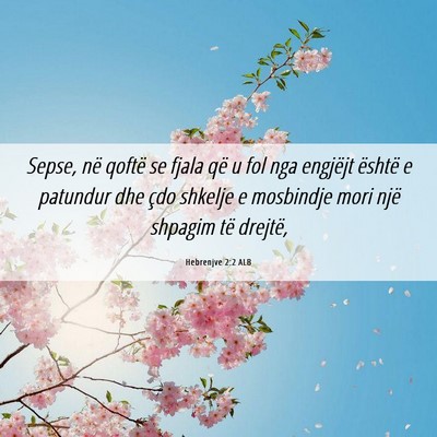 Picture 06 - Hebrenjve 2:2 ALB - Sepse, në qoftë se fjala që u fol nga engjëjt - Bible Verse Picture