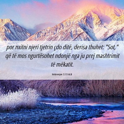 Picture 06 - Hebrenjve 3:13 ALB - por nxitni njeri tjetrin çdo ditë, derisa - Bible Verse Picture