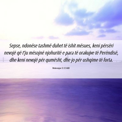 Picture 06 - Hebrenjve 5:12 ALB - Sepse, ndonëse tashmë duhet të ishit mësues, - Bible Verse Picture