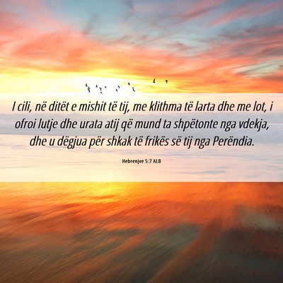 Picture 06 - Hebrenjve 5:7 ALB - I cili, në ditët e mishit të tij, me klithma - Bible Verse Picture