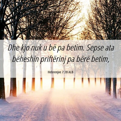 Picture 06 - Hebrenjve 7:20 ALB - Dhe kjo nuk u bë pa betim. Sepse ata bëheshin - Bible Verse Picture