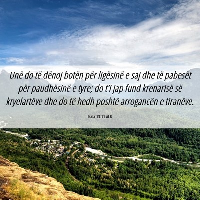 Picture 06 - Isaia 13:11 ALB - Unë do të dënoj botën për ligësinë e saj - Bible Verse Picture