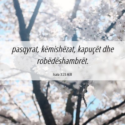 Picture 06 - Isaia 3:23 ALB - pasqyrat, këmishëzat, kapuçët dhe - Bible Verse Picture