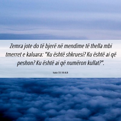 Picture 06 - Isaia 33:18 ALB - Zemra jote do të bjerë në mendime të thella - Bible Verse Picture