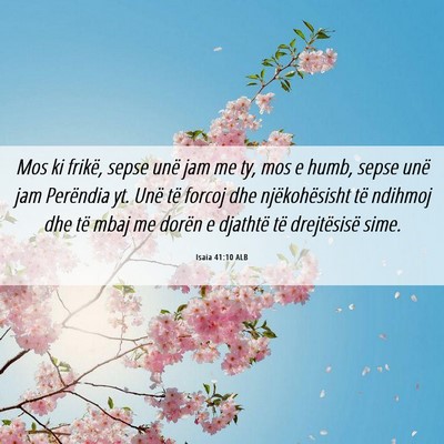 Picture 06 - Isaia 41:10 ALB - Mos ki frikë, sepse unë jam me ty, mos e humb, - Bible Verse Picture