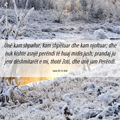 Picture 06 - Isaia 43:12 ALB - Unë kam shpallur, kam shpëtuar dhe kam - Bible Verse Picture