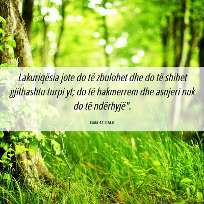 Picture 06 - Isaia 47:3 ALB - Lakuriqësia jote do të zbulohet dhe do të - Bible Verse Picture