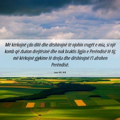 Picture 06 - Isaia 58:2 ALB - Më kërkojnë çdo ditë dhe dëshirojnë të - Bible Verse Picture