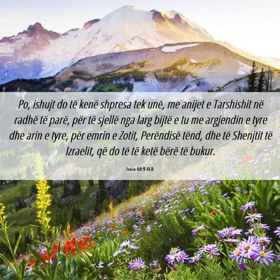 Picture 06 - Isaia 60:9 ALB - Po, ishujt do të kenë shpresa tek unë, me - Bible Verse Picture