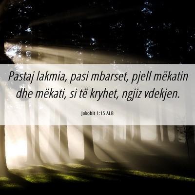 Picture 06 - Jakobit 1:15 ALB - Pastaj lakmia, pasi mbarset, pjell mëkatin dhe - Bible Verse Picture