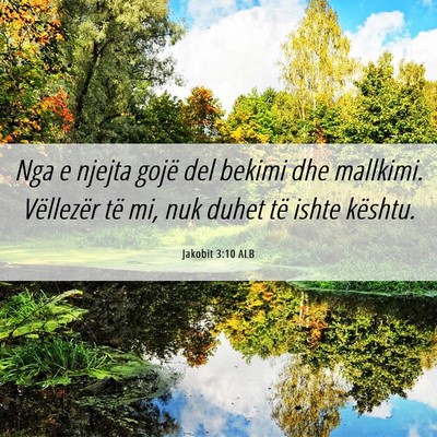 Picture 06 - Jakobit 3:10 ALB - Nga e njejta gojë del bekimi dhe mallkimi. - Bible Verse Picture