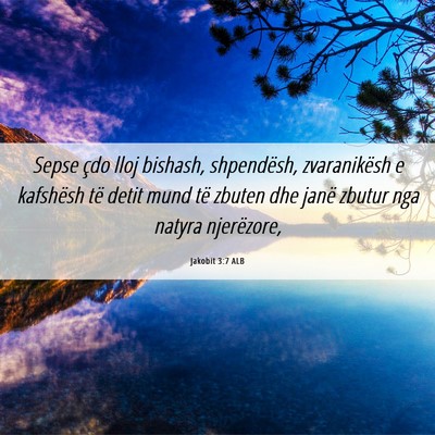 Picture 06 - Jakobit 3:7 ALB - Sepse çdo lloj bishash, shpendësh, zvaranikësh - Bible Verse Picture