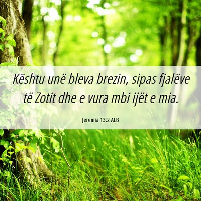 Picture 06 - Jeremia 13:2 ALB - Kështu unë bleva brezin, sipas fjalëve të - Bible Verse Picture