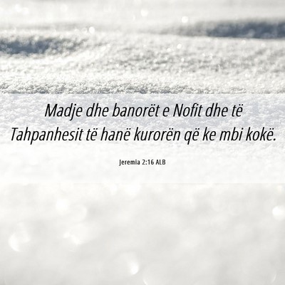 Picture 06 - Jeremia 2:16 ALB - Madje dhe banorët e Nofit dhe të Tahpanhesit - Bible Verse Picture